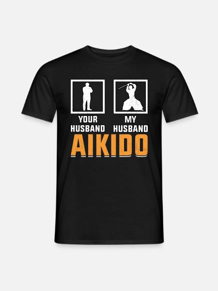 Aikido Ehemann - Männer T-Shirt - Schwarz