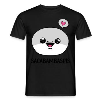 Sacabambaspis Visage Poisson Meme - T-shirt homme - noir - Devant - AI Model Male 178 light (178cm)