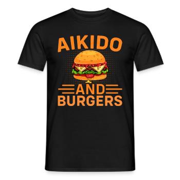 Aïkido et burgers - T-shirt homme - noir - Devant - AI Model Male 178 light (178cm)