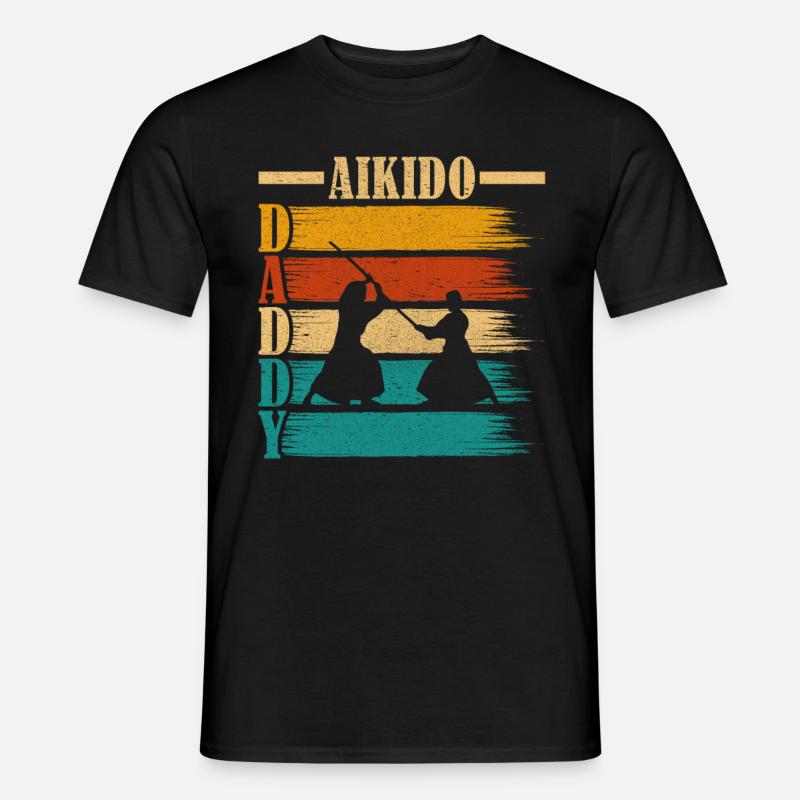 Aikido Papa - Männer T-Shirt - Schwarz