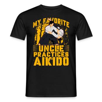 Mein Lieblingsonkel trainiert Aikido - Männer T-Shirt - Schwarz - Vorne - AI Model Male 178 light (178cm)