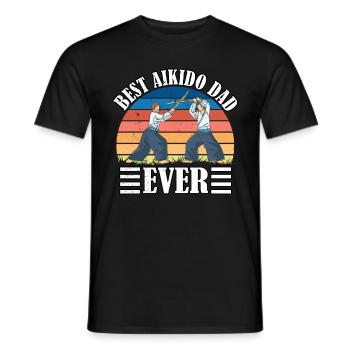 Best Aikido Dad Ever - Men's T-Shirt - black - Front - AI Model Male 178 light (178cm)