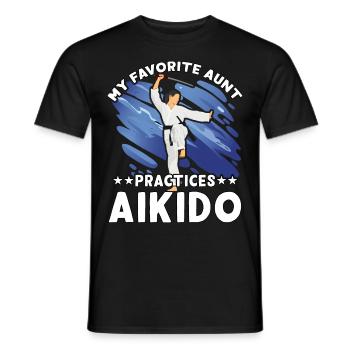 Ma tante préférée pratique l’Aïkido - T-shirt homme - noir - Devant - AI Model Male 178 light (178cm)