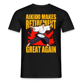 L’aïkido redonne sa grandeur à la retraite - T-shirt homme - noir - Devant - AI Model Male 178 light (178cm)