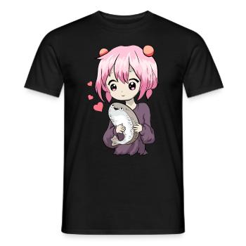 Sacabambaspis Fish Meme Kawaii Japanese Anime Mä - Men's T-Shirt - black - Front - AI Model Male 178 light (178cm)