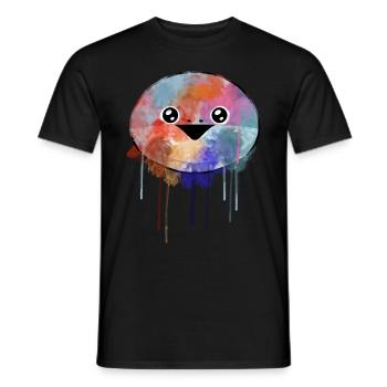 Sacabambaspis Face Fish Meme Painting - Men's T-Shirt - black - Front - AI Model Male 178 light (178cm)