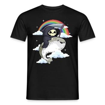 Sacabambaspi poisson Meme arc-en-ciel Grim Reaper - T-shirt homme - noir - Devant - AI Model Male 178 light (178cm)