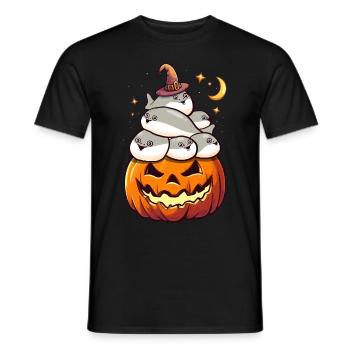 Sacabambaspis Pile Fish Meme Pumpkin Halloween - Men's T-Shirt - black - Front - AI Model Male 178 light (178cm)