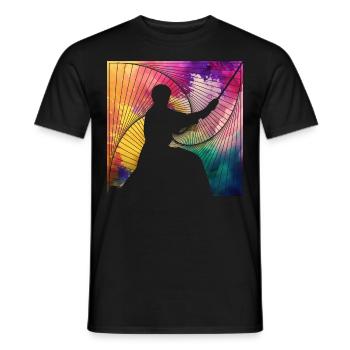 Aikido - Männer T-Shirt - Schwarz - Vorne - AI Model Male 178 light (178cm)