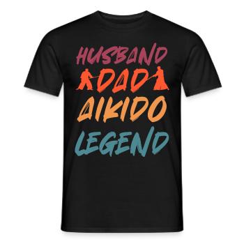 Ehemann Papa Aikido Legende - Männer T-Shirt - Schwarz - Vorne - AI Model Male 178 light (178cm)
