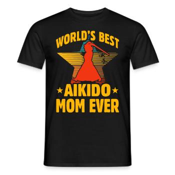 Die weltbeste Aikido-Mama aller Zeiten - Männer T-Shirt - Schwarz - Vorne - AI Model Male 178 light (178cm)