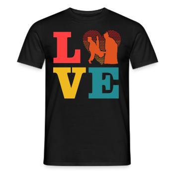 Aikido Love - Men's T-Shirt - black - Front - AI Model Male 178 light (178cm)