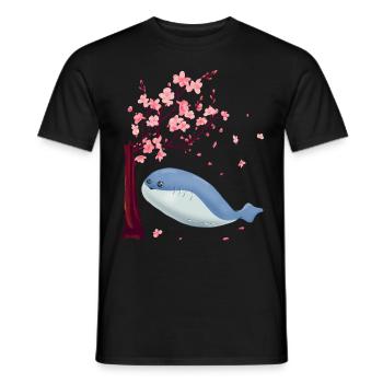 Sacabambaspis Fish Meme Sakura Cherry Blossom - Men's T-Shirt - black - Front - AI Model Male 178 light (178cm)
