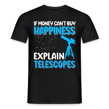 Stargazing Star Telescope - Men's T-Shirt - black - Front - AI Model Male 178 light (178cm)