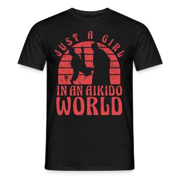 Nur ein Mädchen in einer Aikido-Welt - Männer T-Shirt - Schwarz - Vorne - AI Model Male 178 light (178cm)
