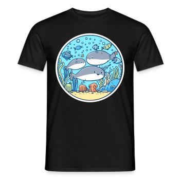 Sacabambaspis Fisch Meme Meer schwimmen - Männer T-Shirt - Schwarz - Vorne - AI Model Male 178 light (178cm)