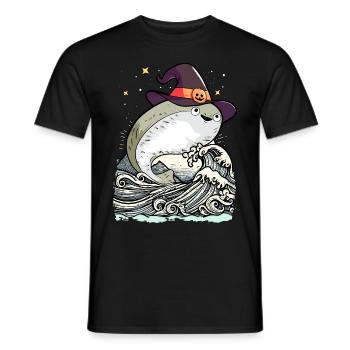 Sacabambaspis poisson Meme sorcière Halloween - T-shirt homme - noir - Devant - AI Model Male 178 light (178cm)
