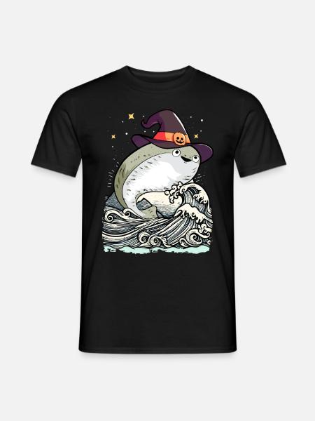 Sacabambaspis Fish Meme noita Halloween - Miesten T-paita - musta
