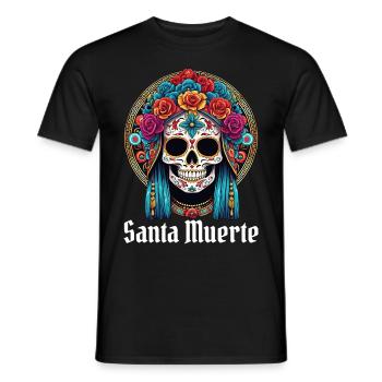 Santisima Muerte Dia De Los Muertos Mexikanisch - Männer T-Shirt - Schwarz - Vorne - AI Model Male 178 light (178cm)