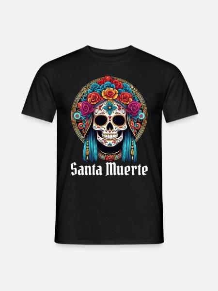 Santisima Muerte Dia De Los Muertos Mexicaans - Heren T-shirt - zwart