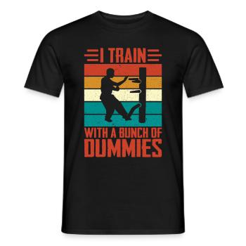 I train with a bunch of dummies Wing Chun - Men's T-Shirt - black - Front - AI Model Male 178 light (178cm)