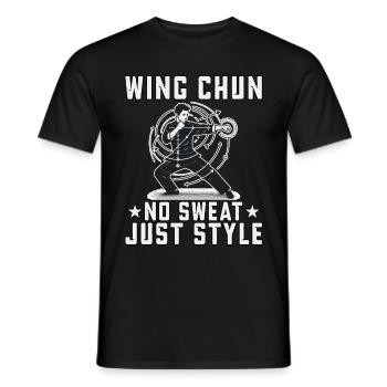 Wing Chun no sweat just style - Men's T-Shirt - black - Front - AI Model Male 178 light (178cm)
