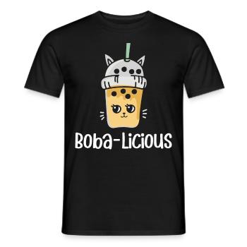 Bubble tea milk tea - Men's T-Shirt - black - Front - AI Model Male 178 light (178cm)