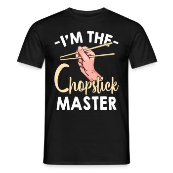 Baguettes américano-asiatiques - T-shirt homme - noir - Devant - AI Model Male 178 light (178cm)