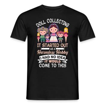 Sammlerpuppe Porzellanpuppe Puppe - Männer T-Shirt - Schwarz - Vorne - AI Model Male 178 light (178cm)