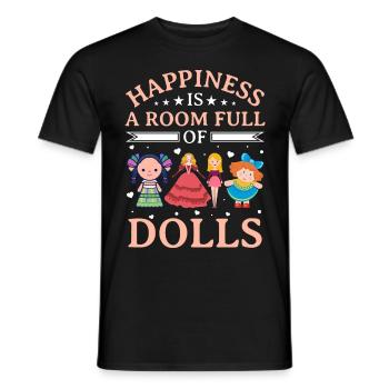 Sammlerpuppe Porzellanpuppe Puppe - Männer T-Shirt - Schwarz - Vorne - AI Model Male 178 light (178cm)