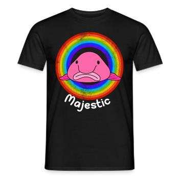 Drôle Blobfish Sea Creature Arc-en-ciel - T-shirt homme - noir - Devant - AI Model Male 178 light (178cm)