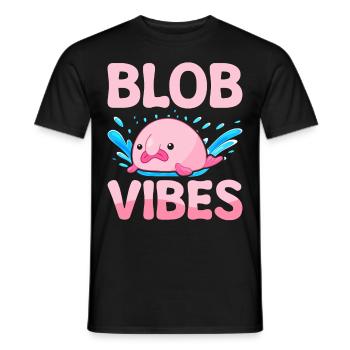 Drôle de créature marine Blobfish - T-shirt homme - noir - Devant - AI Model Male 178 light (178cm)