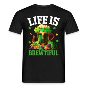 Drôle de bière artisanale irlandaise de la Saint-Patrick - T-shirt homme - noir - Devant - AI Model Male 178 light (178cm)