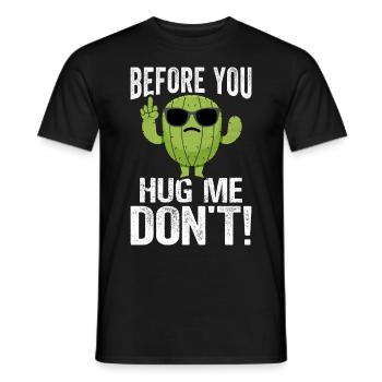 Funny Succulent Cactus - Men's T-Shirt - black - Front - AI Model Male 178 light (178cm)