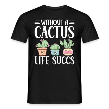 Funny Succulent - Men's T-Shirt - black - Front - AI Model Male 178 light (178cm)