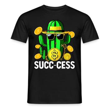 Funny Succulent Cactus - Men's T-Shirt - black - Front - AI Model Male 178 light (178cm)