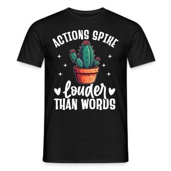 Funny Succulent Cactus - Men's T-Shirt - black - Front - AI Model Male 178 light (178cm)