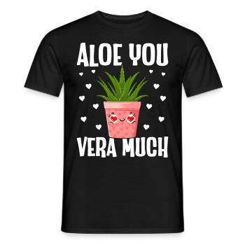 Funny Succulent Aloe Vera - Men's T-Shirt - black - Front - AI Model Male 178 light (178cm)