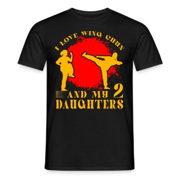 J’adore le Wing chun et mes 2 filles - T-shirt homme - noir - Devant - AI Model Male 178 light (178cm)