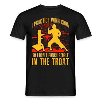 Ich übe Wing Chun, damit ich die Leute nicht einschlage - Männer T-Shirt - Schwarz - Vorne - AI Model Male 178 light (178cm)