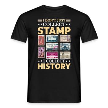Stamp Collecting Stamps - Men's T-Shirt - black - Front - AI Model Male 178 light (178cm)