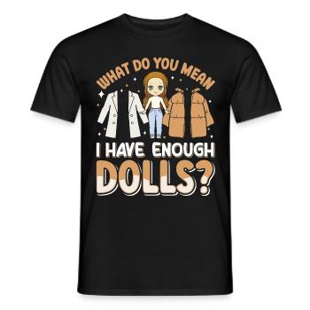 Sammlerpuppe Porzellanpuppe Antike - Männer T-Shirt - Schwarz - Vorne - AI Model Male 178 light (178cm)