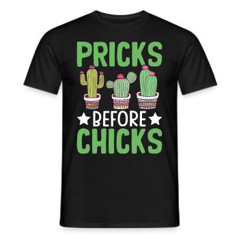Funny Succulent Cactus - Men's T-Shirt - black - Front - AI Model Male 178 light (178cm)