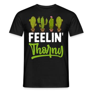 Funny Succulent Cactus - Men's T-Shirt - black - Front - AI Model Male 178 light (178cm)