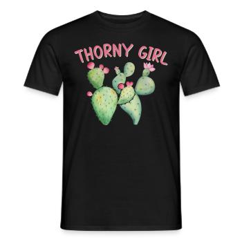 Funny Cactus Succulents Gardening - Men's T-Shirt - black - Front - AI Model Male 178 light (178cm)