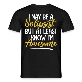 Drôle de philosophie Théorie Solipsisme - T-shirt homme - noir - Devant - AI Model Male 178 light (178cm)