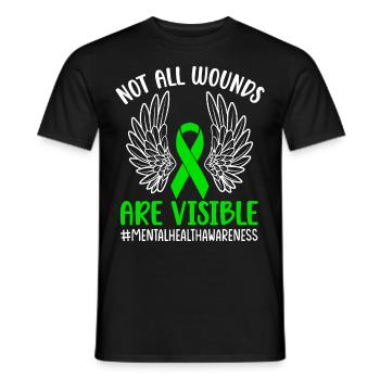 Mental health - Men's T-Shirt - black - Front - AI Model Male 178 light (178cm)