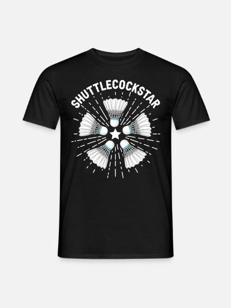Lustiger Badmintonspieler - Männer T-Shirt - Schwarz