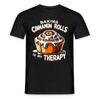 Boulanger brioche à la cannelle - T-shirt homme - noir - Devant - AI Model Male 178 light (178cm)