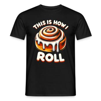 Boulanger brioche à la cannelle - T-shirt homme - noir - Devant - AI Model Male 178 light (178cm)